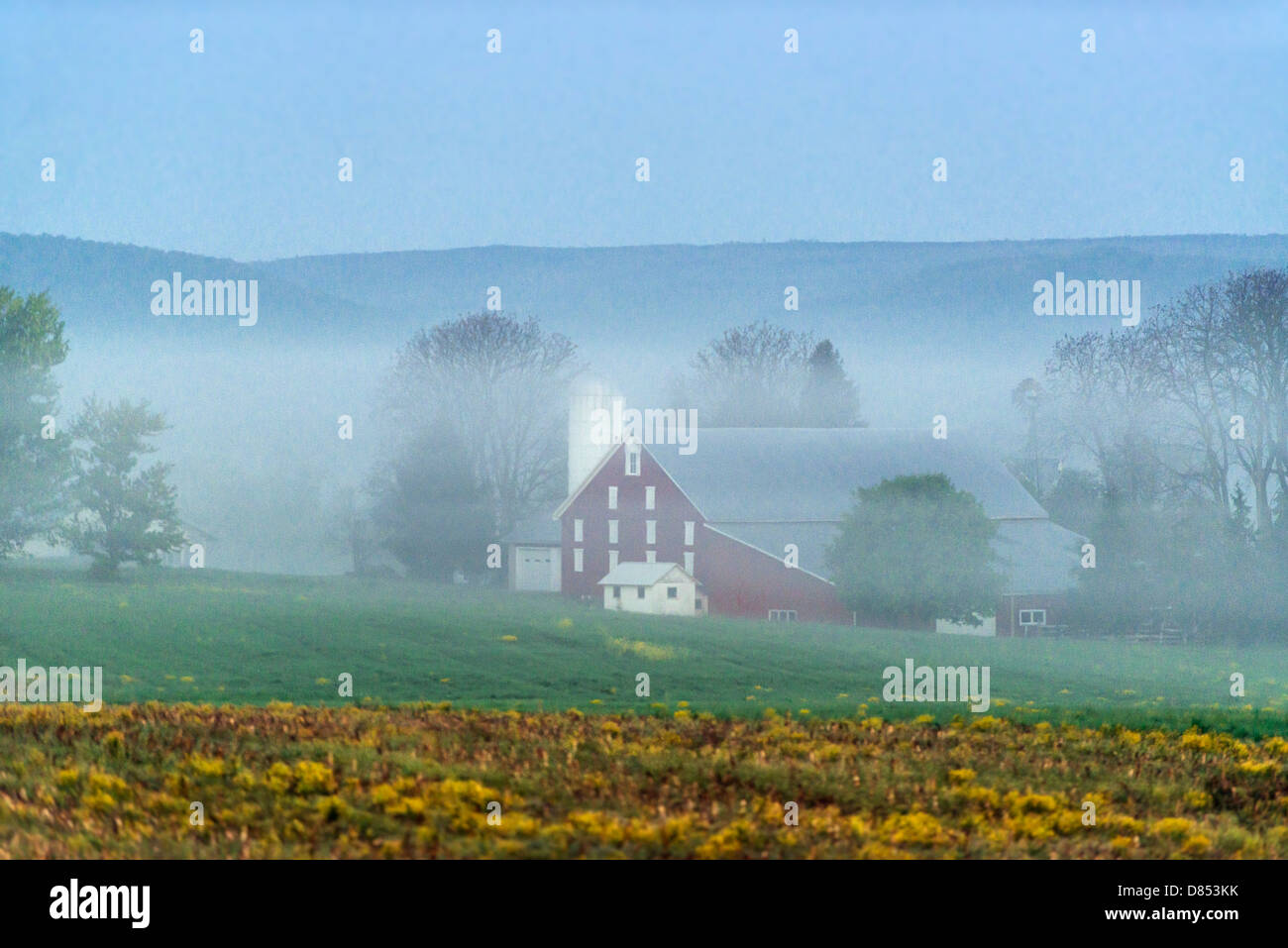 Bauernhof in Nebel, Adams County, Pennsylvania, USA Stockfoto