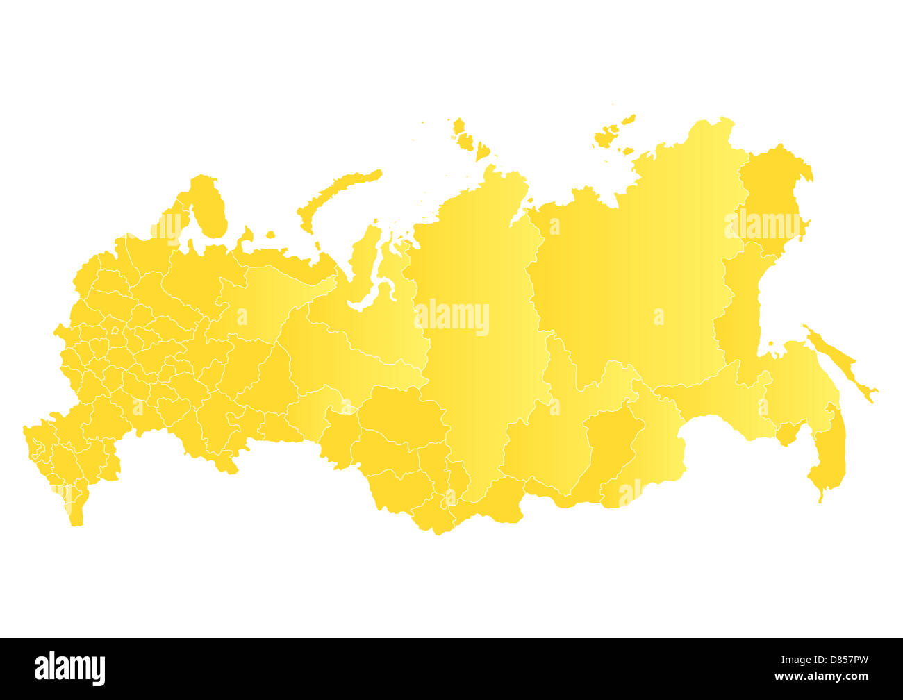 Vektorkarte der Russischen Föderation Stockfoto