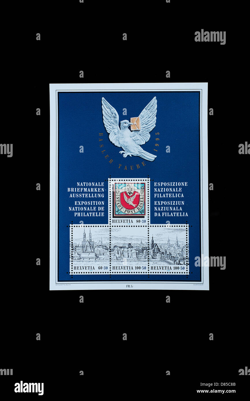 Nationale Ausstellung der Philatelie in einem Schweizer Briefmarken Stockfoto
