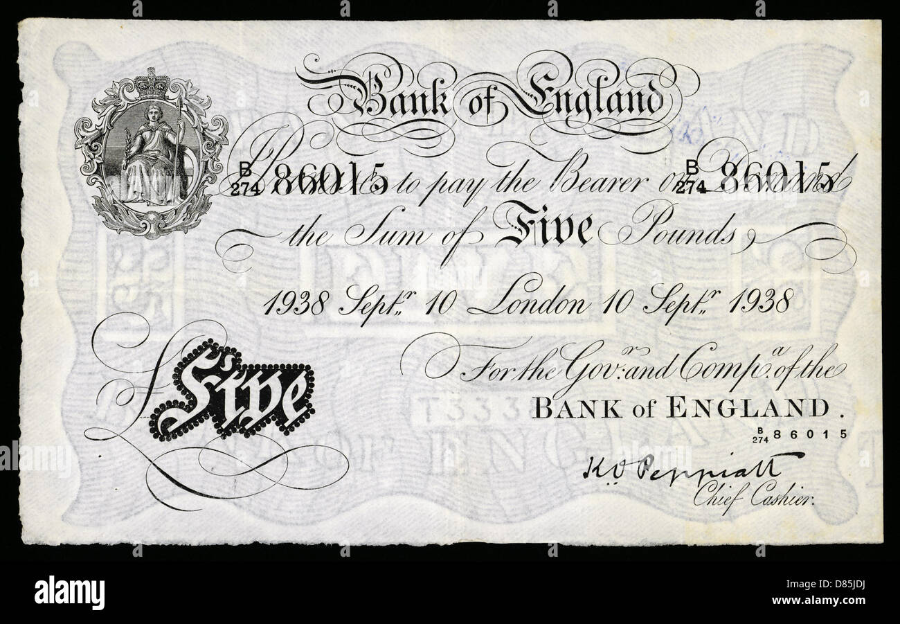 Fünf-Pfund-note Stockfoto