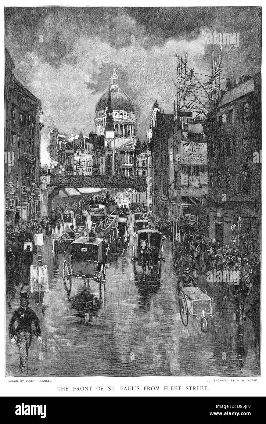 Fleet Street, London 1891 Stockfoto