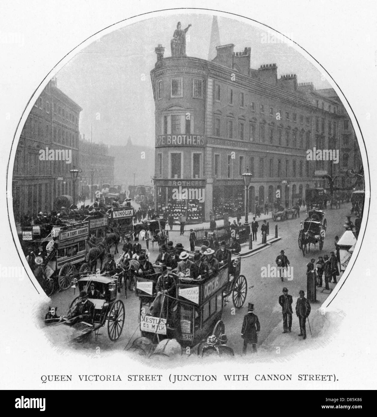Queen Victoria Street 1900 Stockfoto