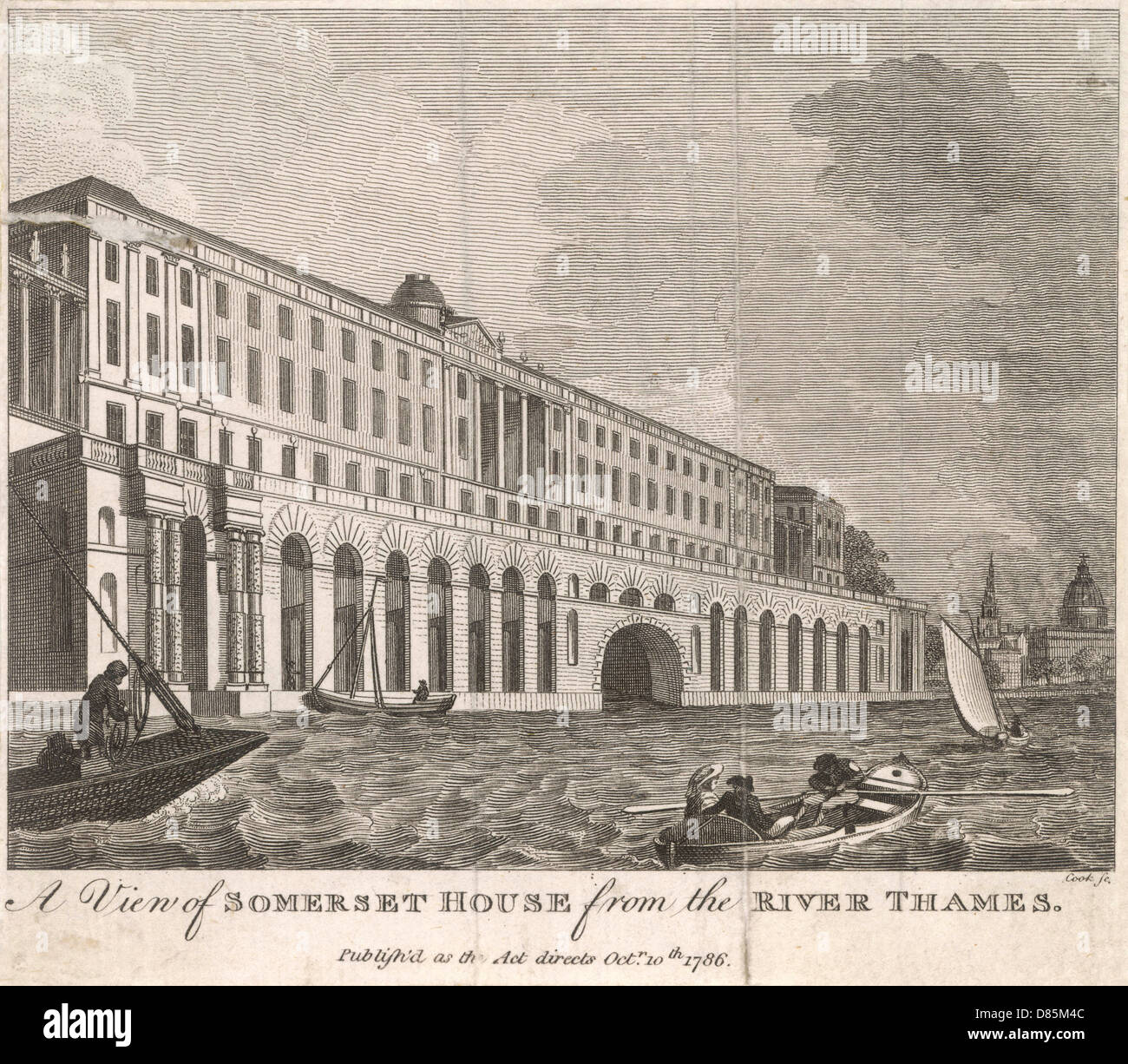 Somerset House 1786 Stockfoto