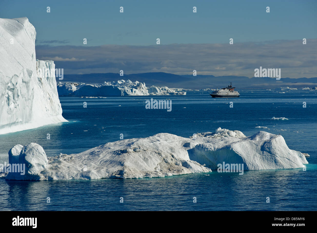 Eisberge in der Disko-Bucht in der Nähe von Ilulisat Grönland Stockfoto