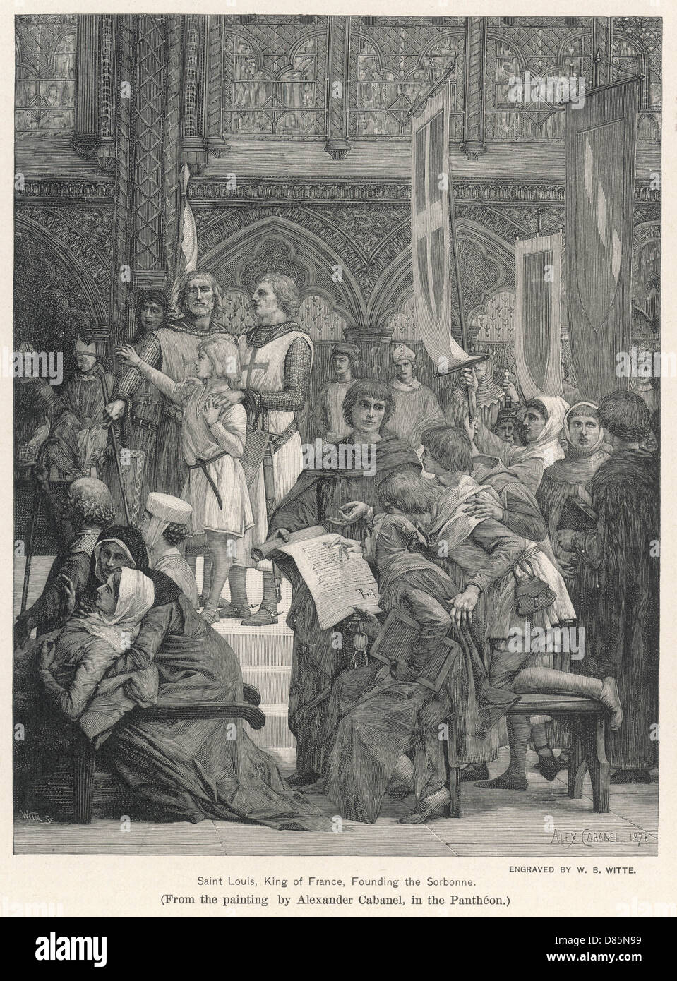 König Ludwig IX. Gründet die Sorbonne Stockfoto