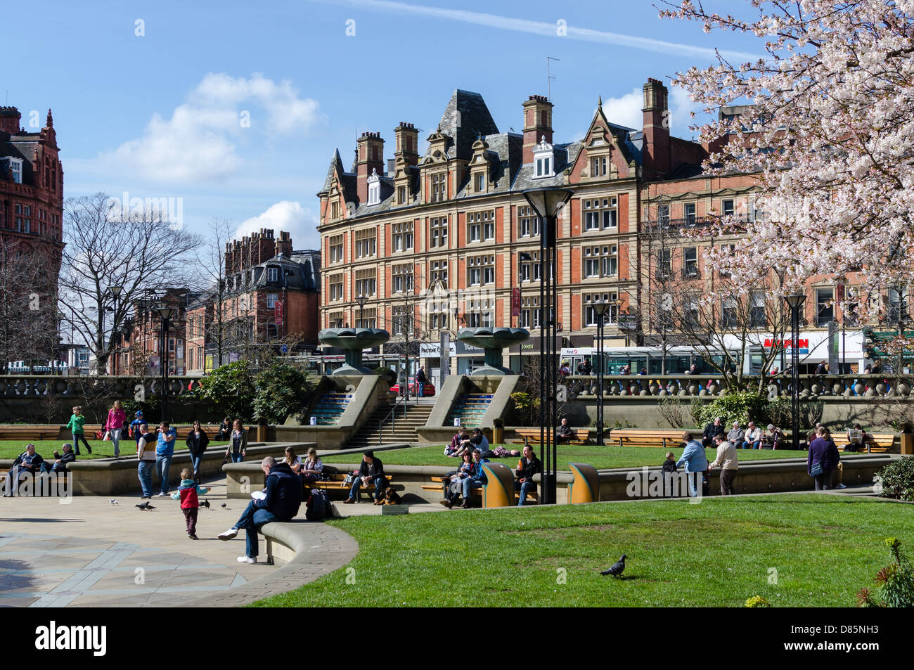 Die Peace Gardens in Sheffield, einer ausgezeichneten öffentlichen Raum Stockfoto