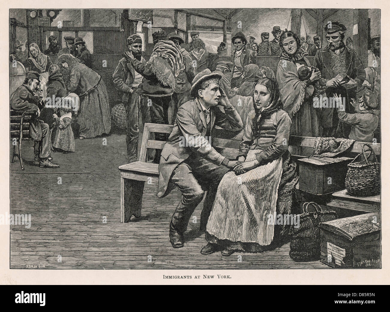 Immigranten auf Ellis Island, New York Stockfoto