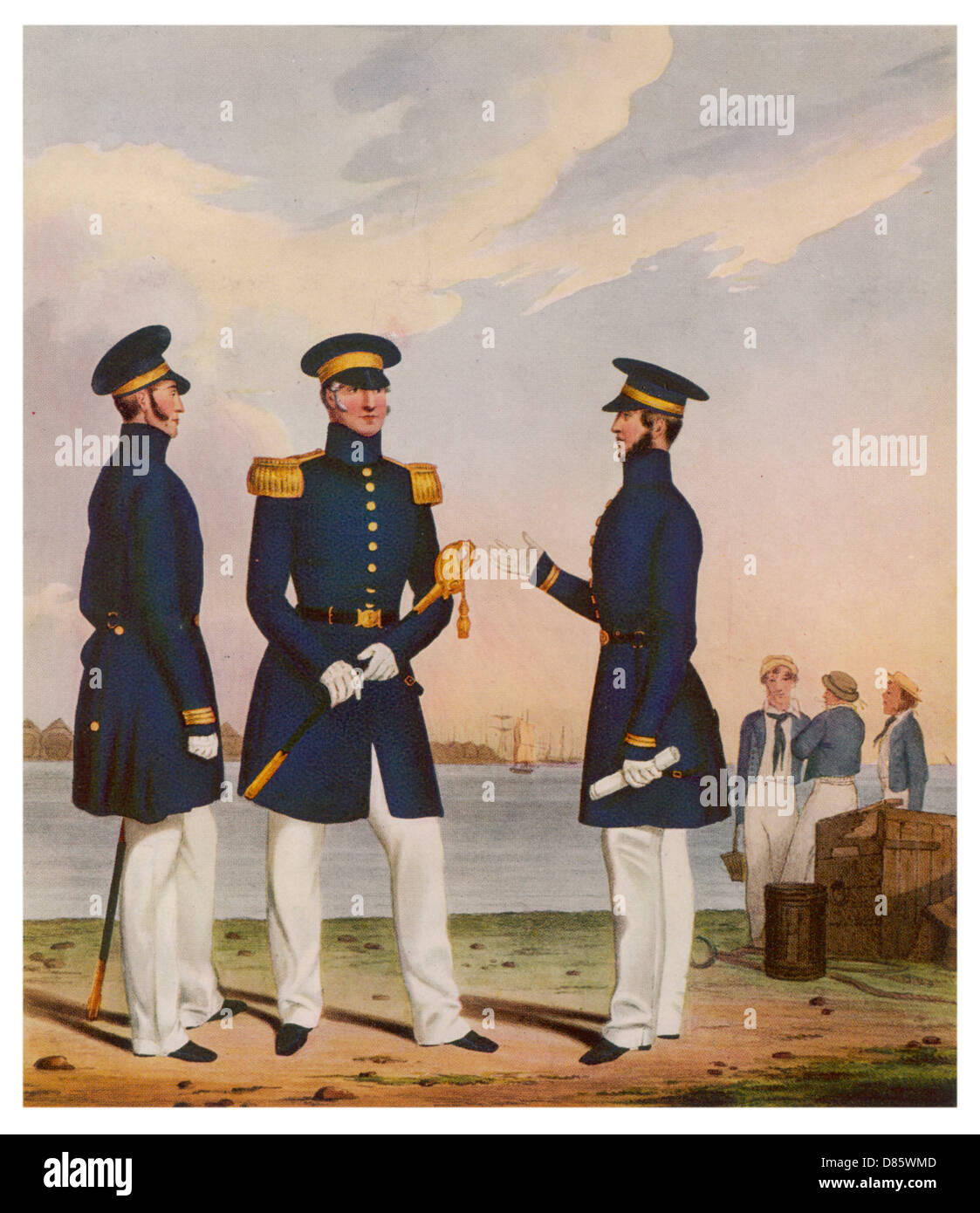 Marineoffiziere des 19.. Jahrhunderts Stockfoto