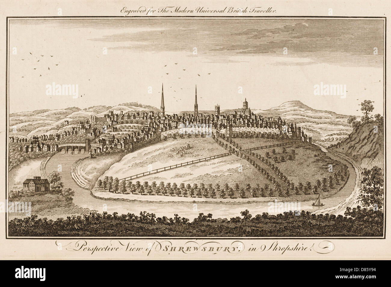 Shrewsbury Shropshire 1779 Stockfoto