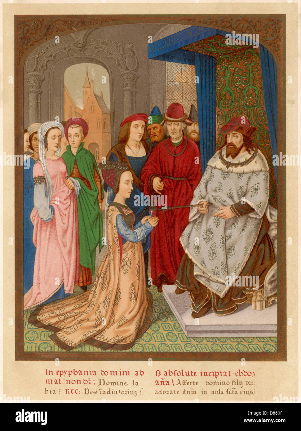 Königin von Sheba besucht König Salomon Stockfoto