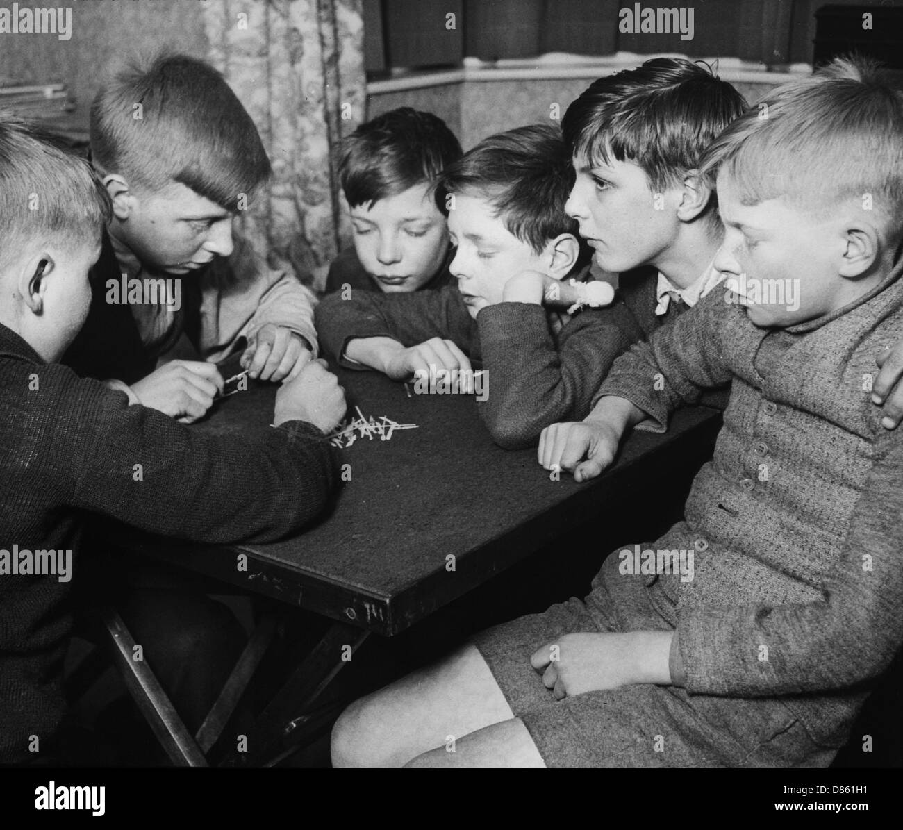 Boys Club Abendaktivitäten, Jack Straws 1937 Stockfoto