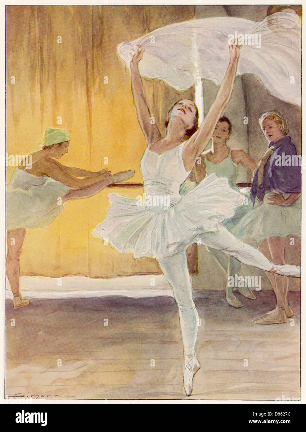 Camille Bos, Balletttänzerin, die La Grisi probt Stockfoto
