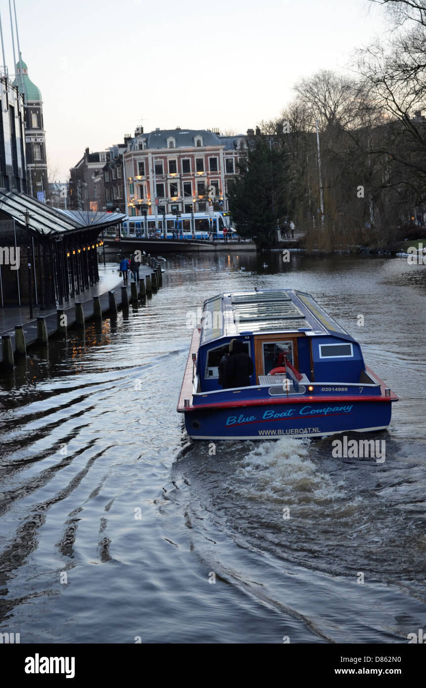 Amsterdam blau Boot Stockfoto