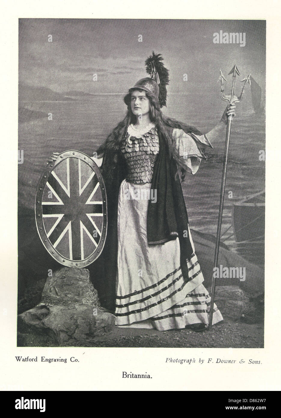 Britannia im Fotografen-Studio Stockfoto