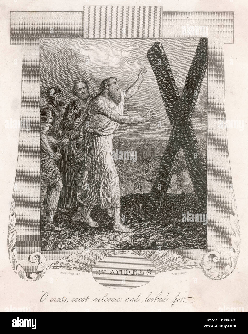 St. Andrew mit Kreuz Stockfoto