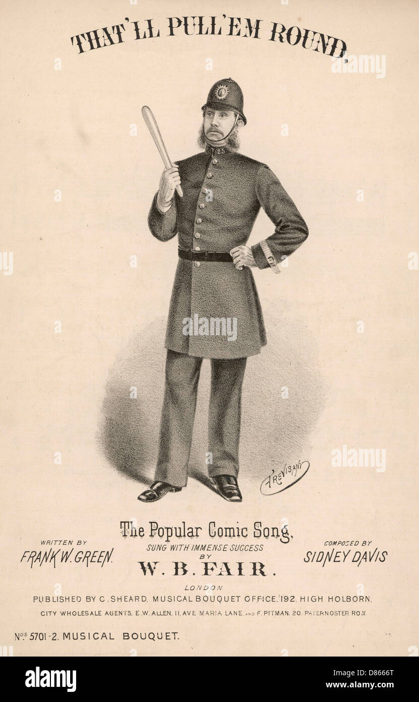 W B Fair, Music Hall-Entertainer, auf einem Notenblatt Stockfoto