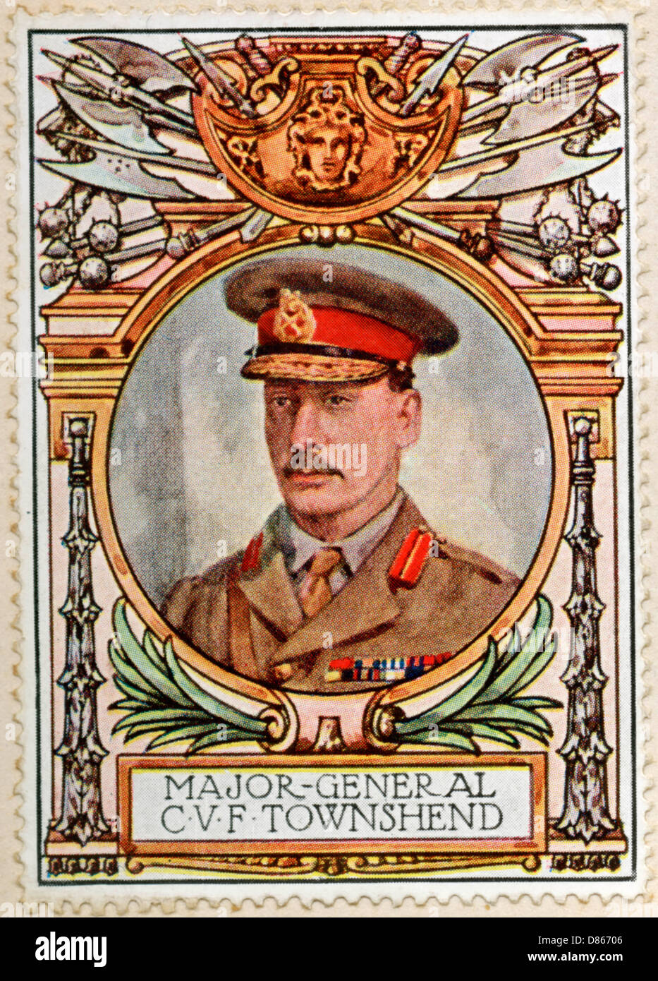 Generalmajor CVF Townshend / Stamp Stockfoto