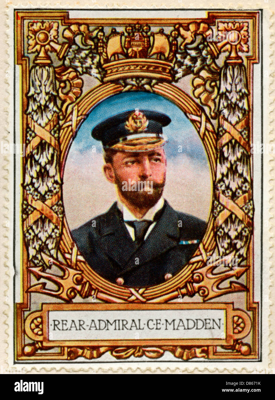 (Rückseite) Admiral C. E. Madden / Stamp Stockfoto