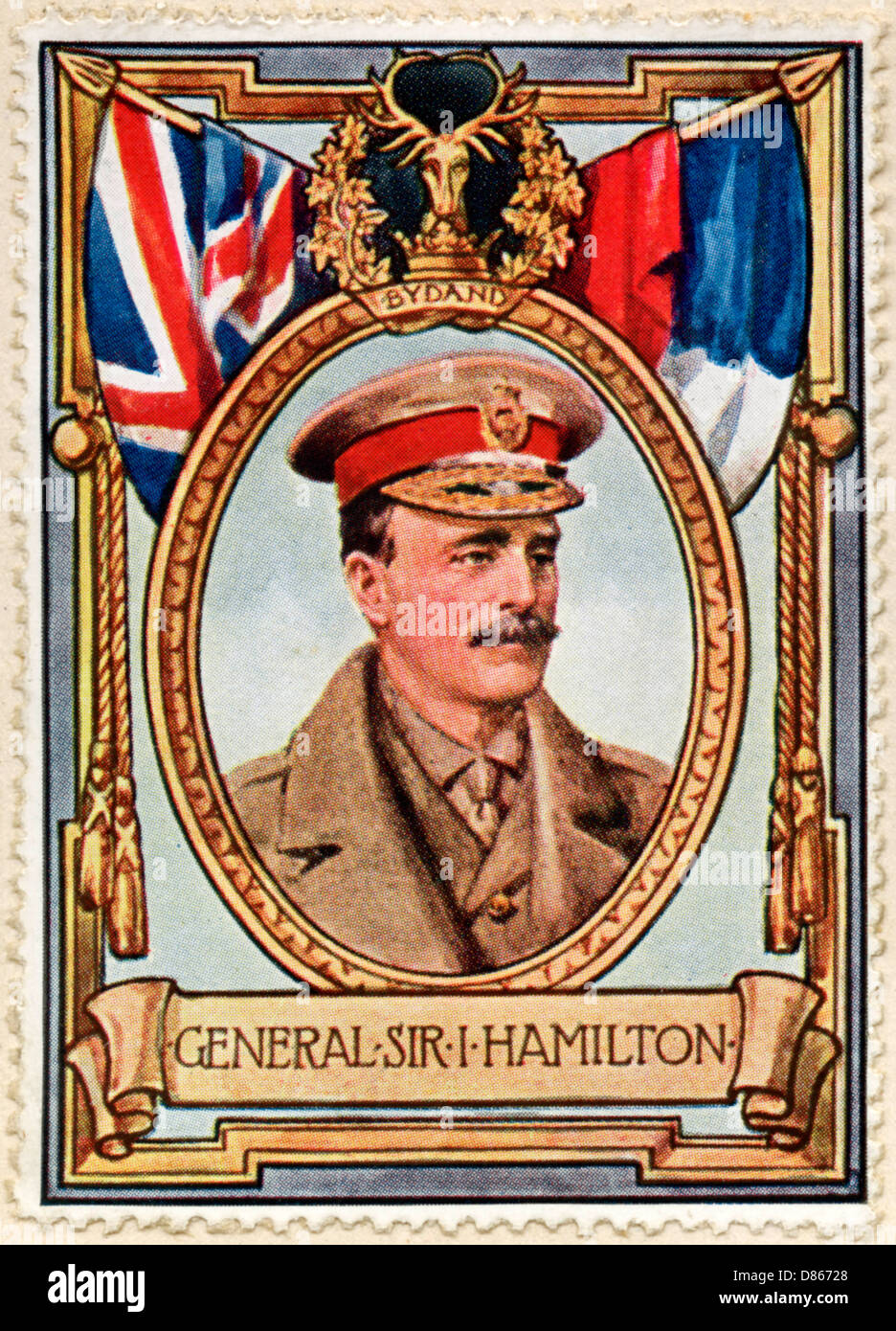 General Sir I Hamilton / Stempel Stockfoto