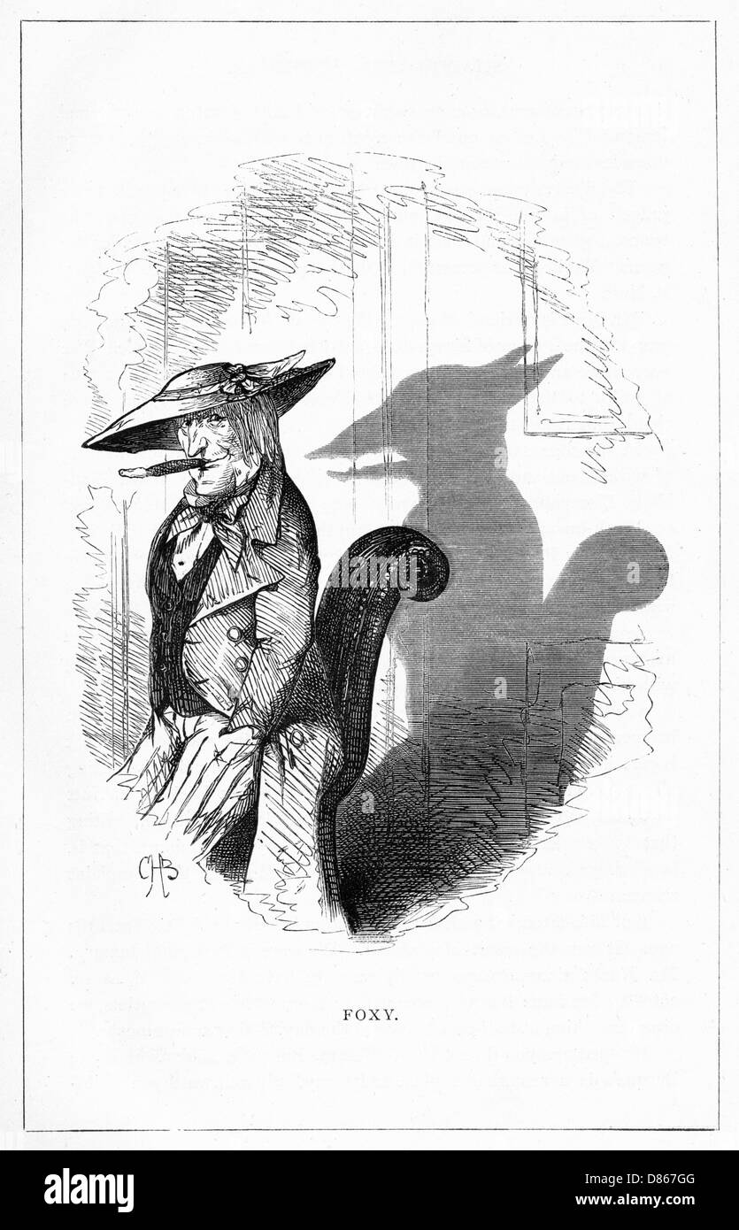 Schattenzeichnung. C.H. Bennett, Foxy Stockfoto