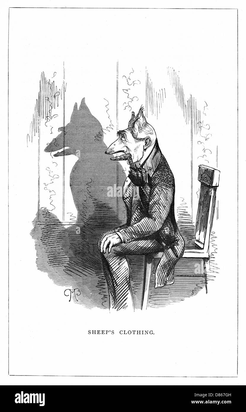 Schattenzeichnung. C.H. Bennett, Schafskleidung Stockfoto