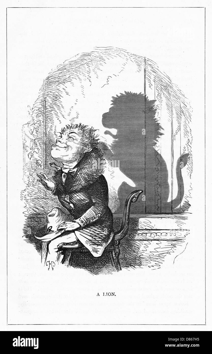 Schattenzeichnung. C.H. Bennett, Ein Löwe Stockfoto