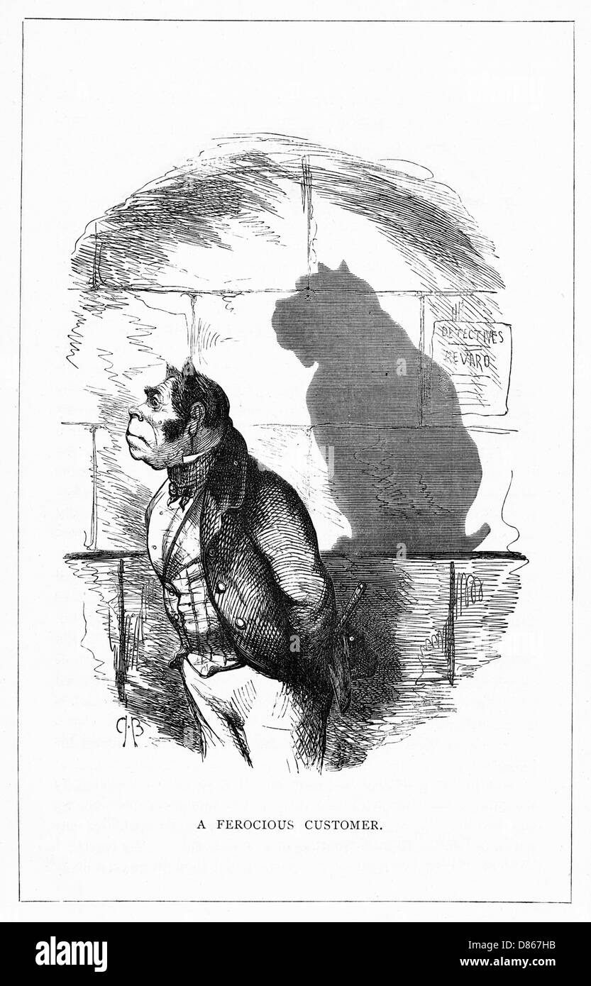 Schattenzeichnung. C.H. Bennett, Ein wilder Kunde Stockfoto