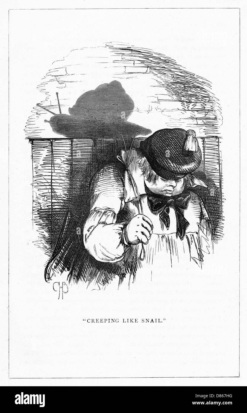 Schattenzeichnung. C.H. Bennett, Schnecke Stockfoto