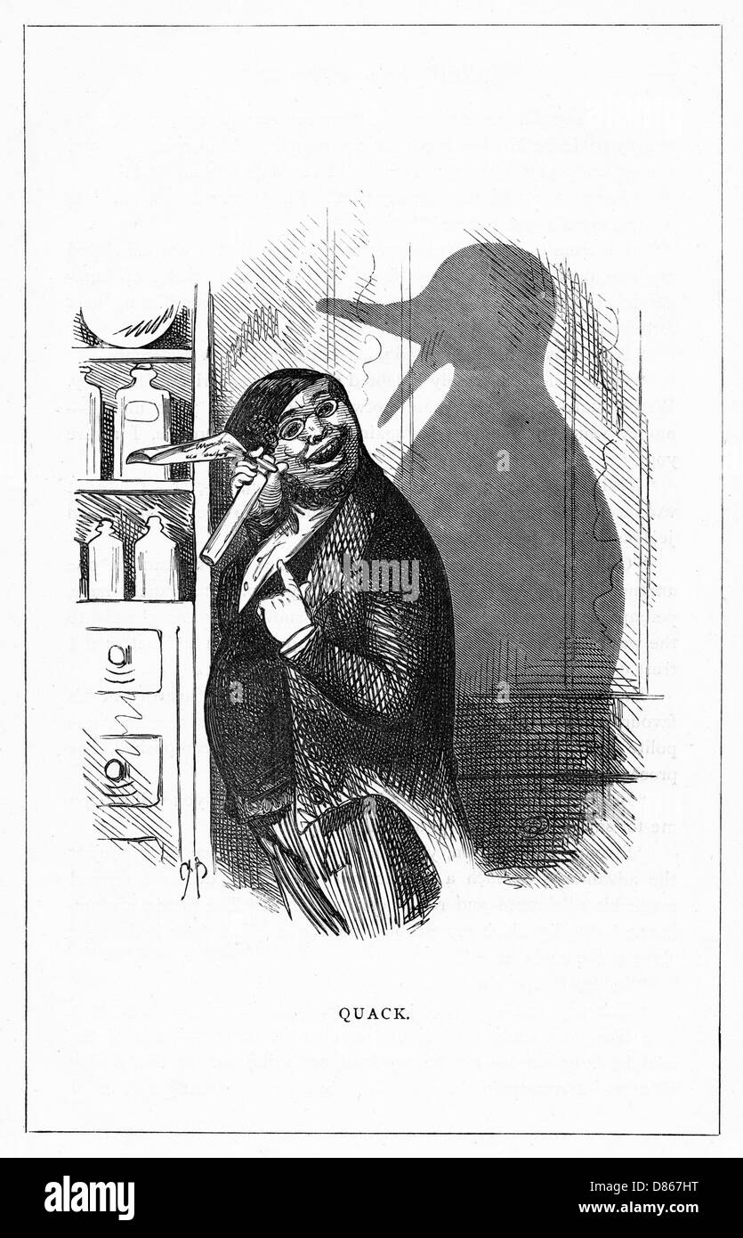 Schattenzeichnung. C.H. Bennett, Quacksalber Stockfoto