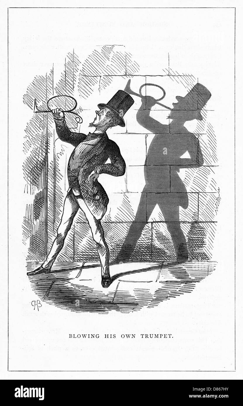 Schattenzeichnung. C.H. Bennett, Trompete Stockfoto