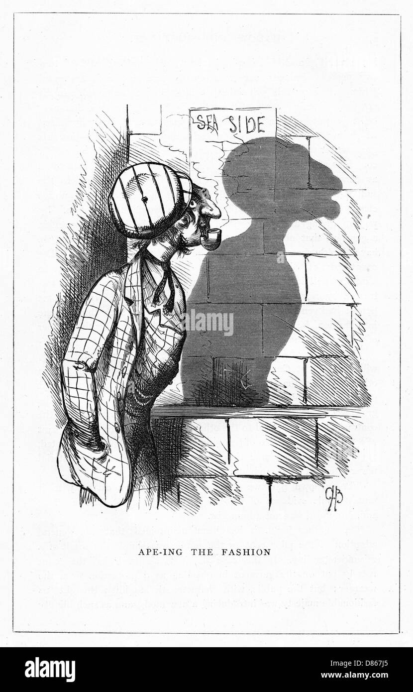 Schattenzeichnung. C.H. Bennett, Ape-ing the Fashion Stockfoto