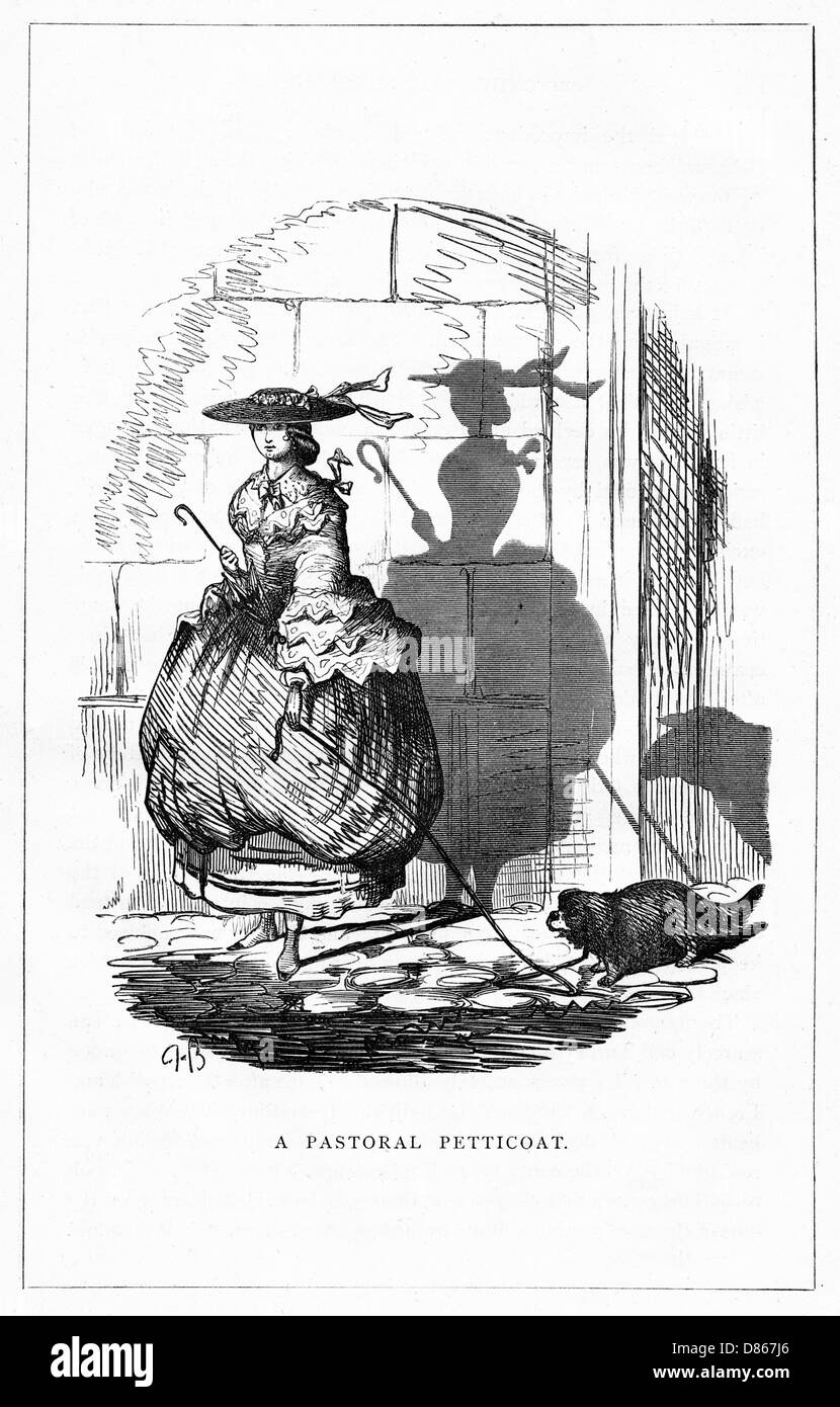 Schattenzeichnung. C.H. Bennett, ein Pastoral Petticoat Stockfoto