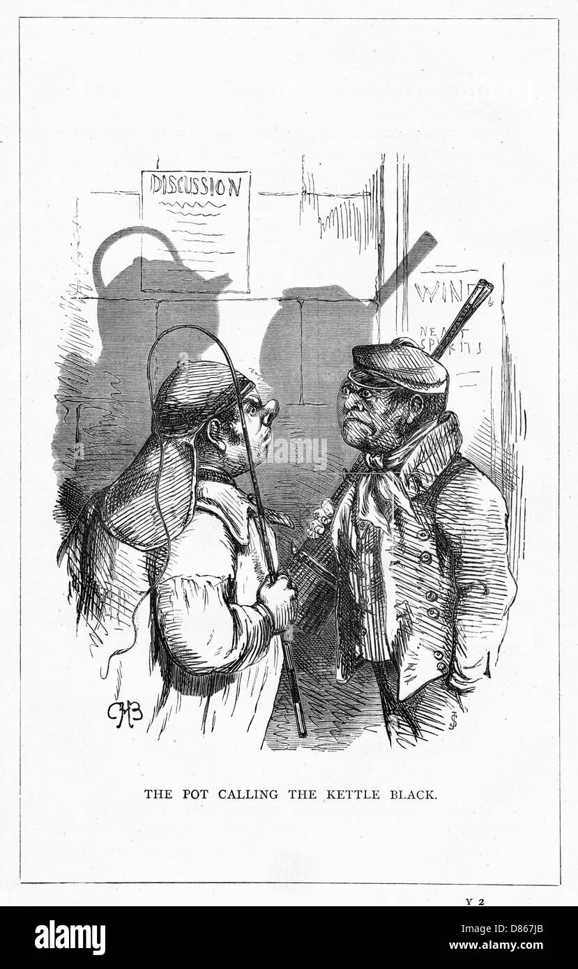 Schattenzeichnung. C.H. Bennett, Töpfe und Wasserkocher Stockfoto