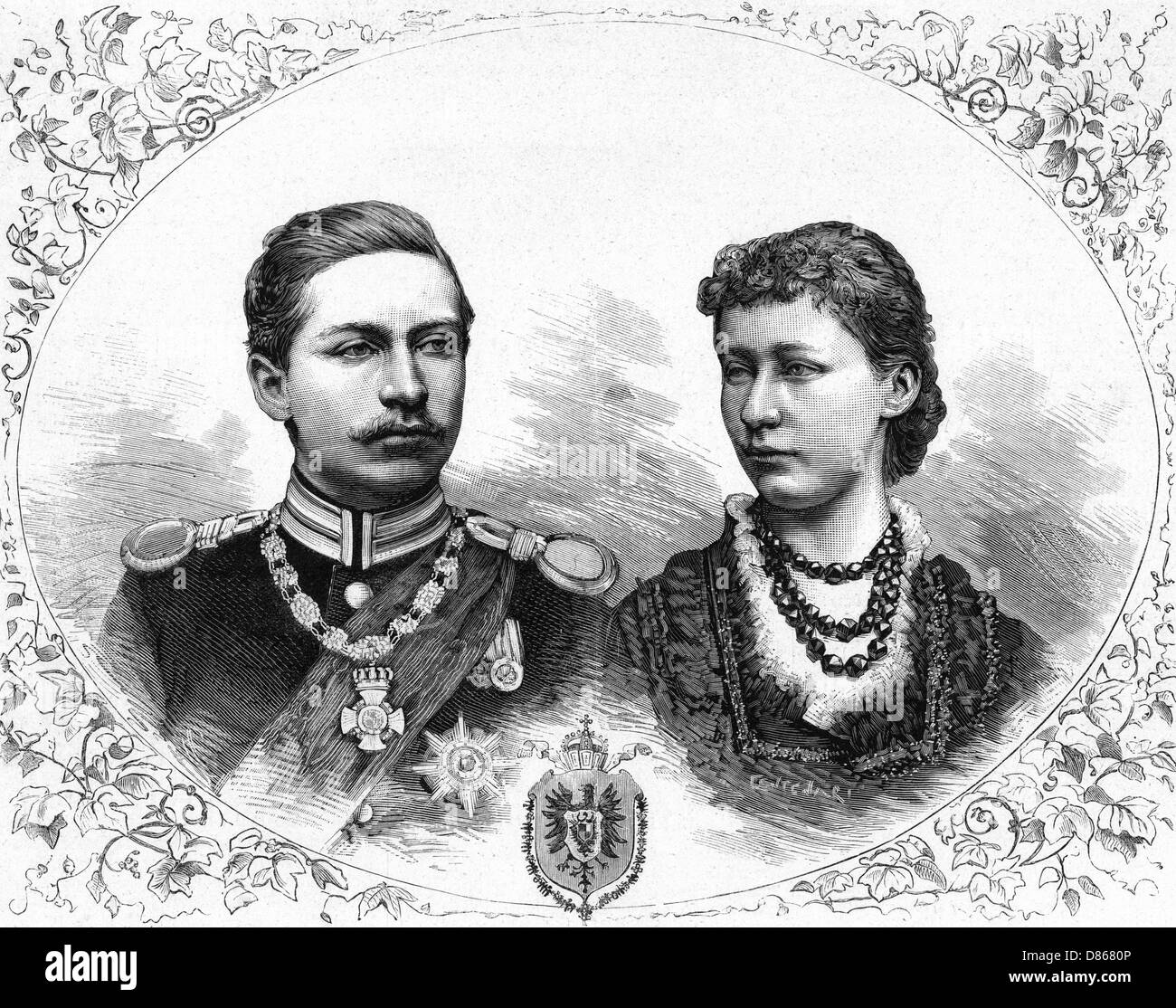 Prinz Wilhelm und Prinzessin Auguste Viktoire Stockfoto