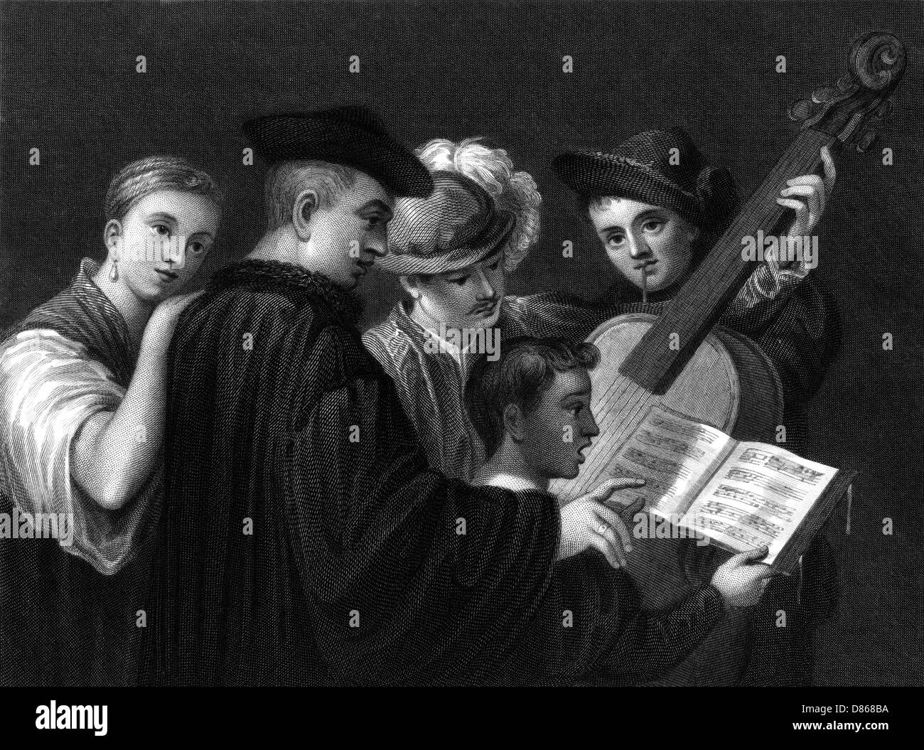 Die Musikparty - nach Tizian Stockfoto