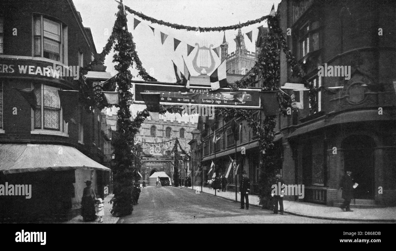 College Street, Gloucester, während des Three Choirs Festivals Stockfoto