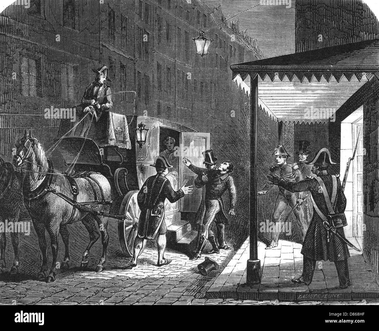 Ermordung von Duc de Berry Stockfoto