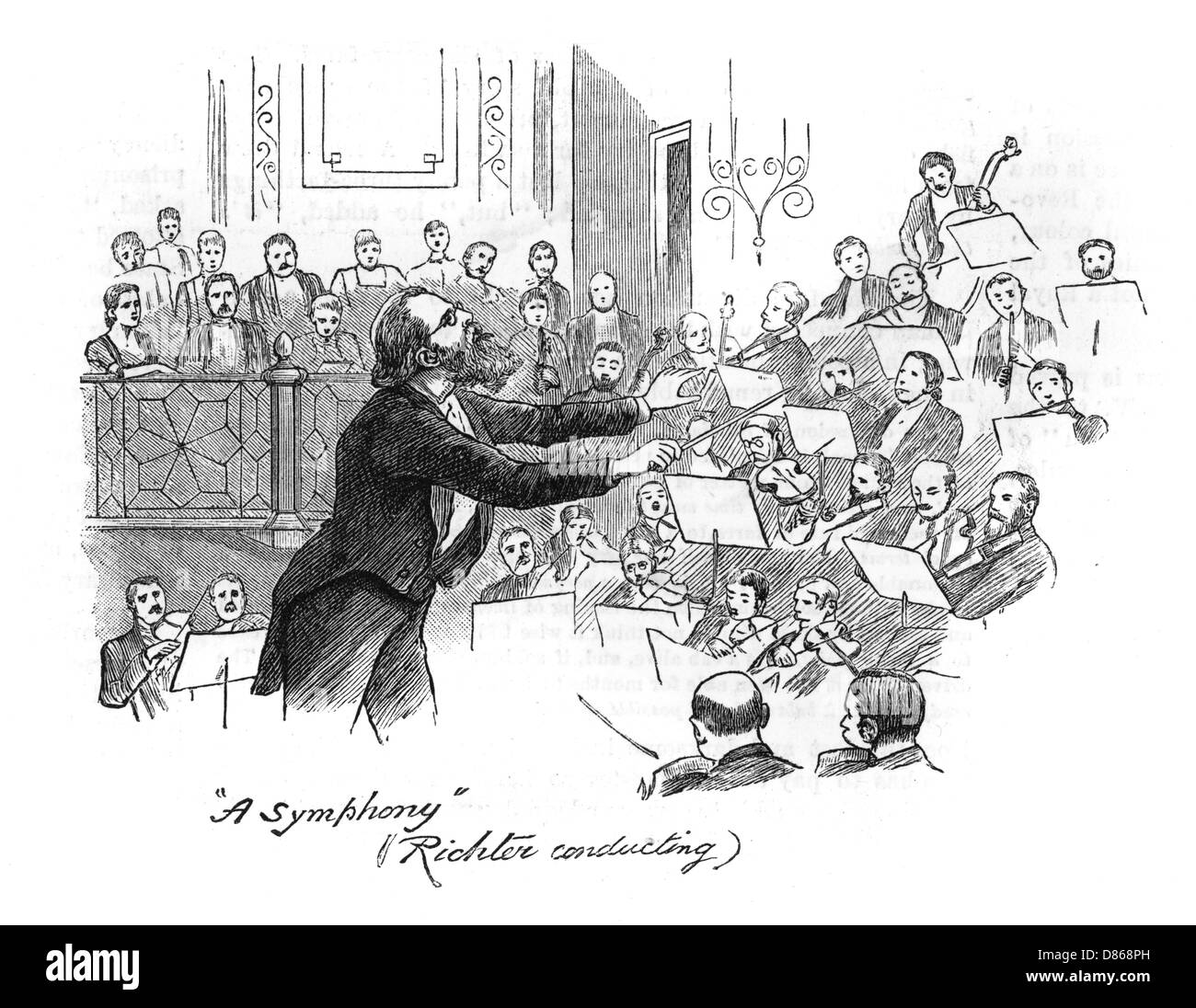 Richter dirigiert ein Orchester. Stockfoto