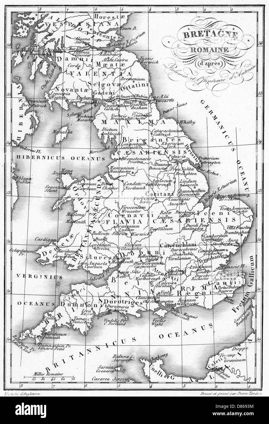 Roman Britain Karte Stockfoto
