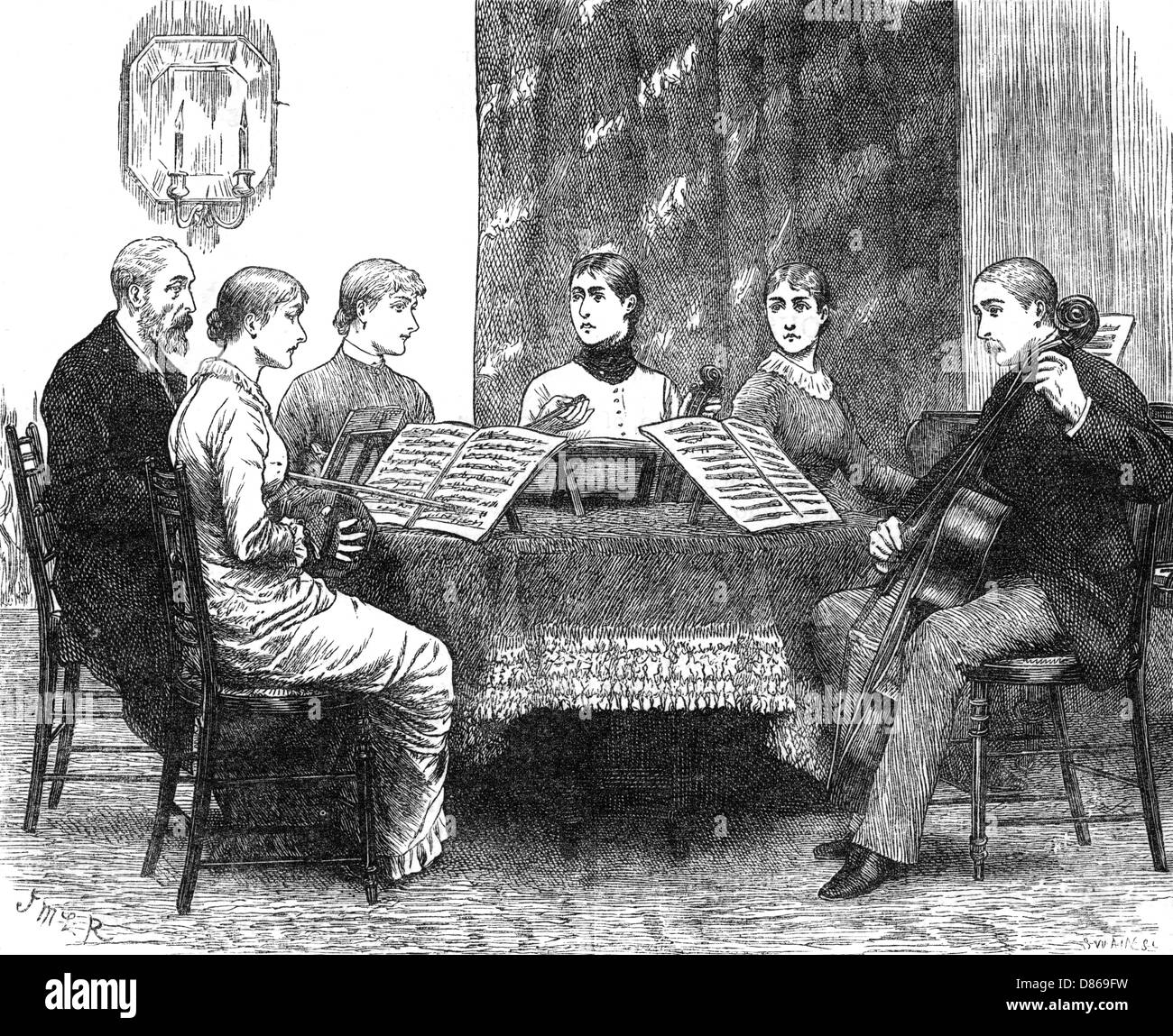 Ein Musikabend zu Hause, 1882 Stockfoto