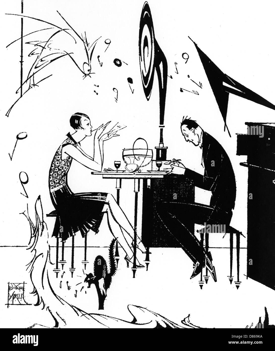 Jazzmusik während des Essens, 1929 Stockfoto