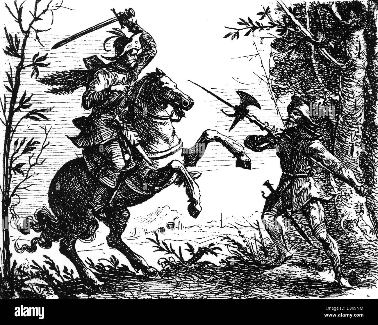 Soldaten wurden im Dreißigjährigen Krieg zu Räubern Stockfoto