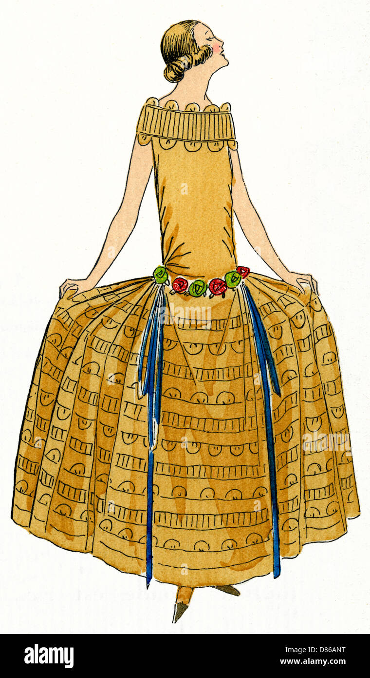 Junge Dame im Abendkleid von Philippe und Gaston Stockfoto