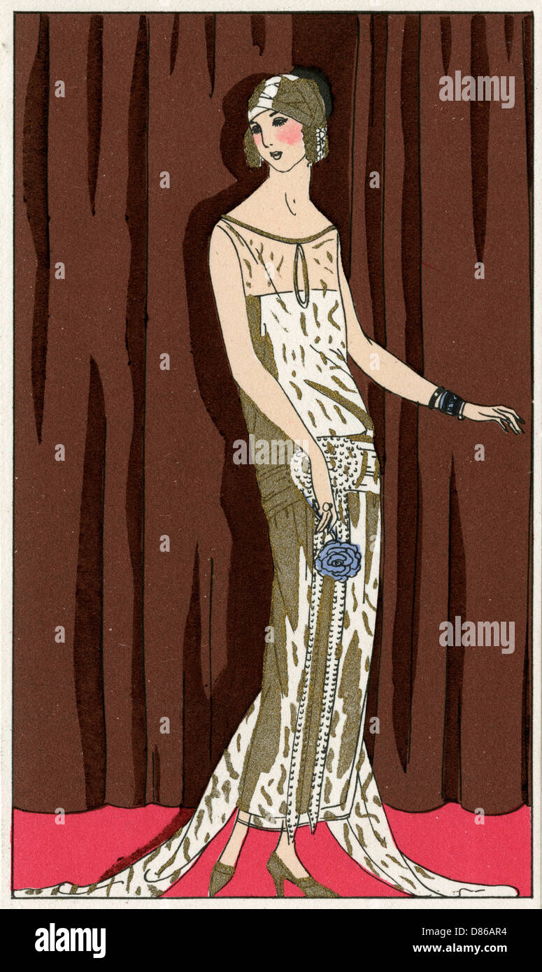 Junge Dame im Abendkleid von Jeanne Lanvin Stockfoto