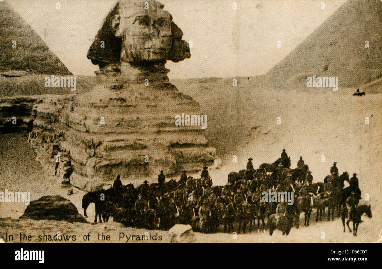 Sphinx und Pyramiden, Gizeh, Ägypten Stockfoto