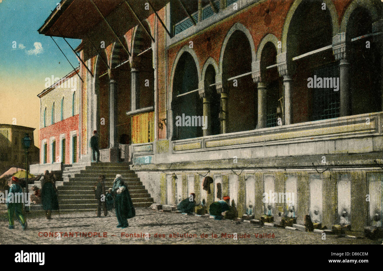 Kläranlagen, Valide Sultan Moschee, Istanbul, Türkei Stockfoto