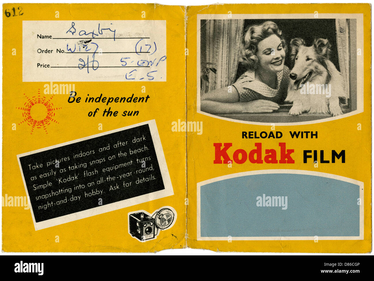 Kodak Film Wallet für Fotos und negative der 1950er Jahre Stockfoto