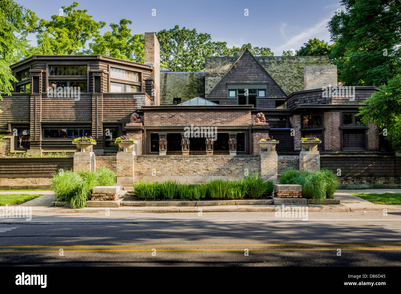Frank Lloyd Wright Wohnhaus und Atelier Oak Park, Illinois Stockfoto