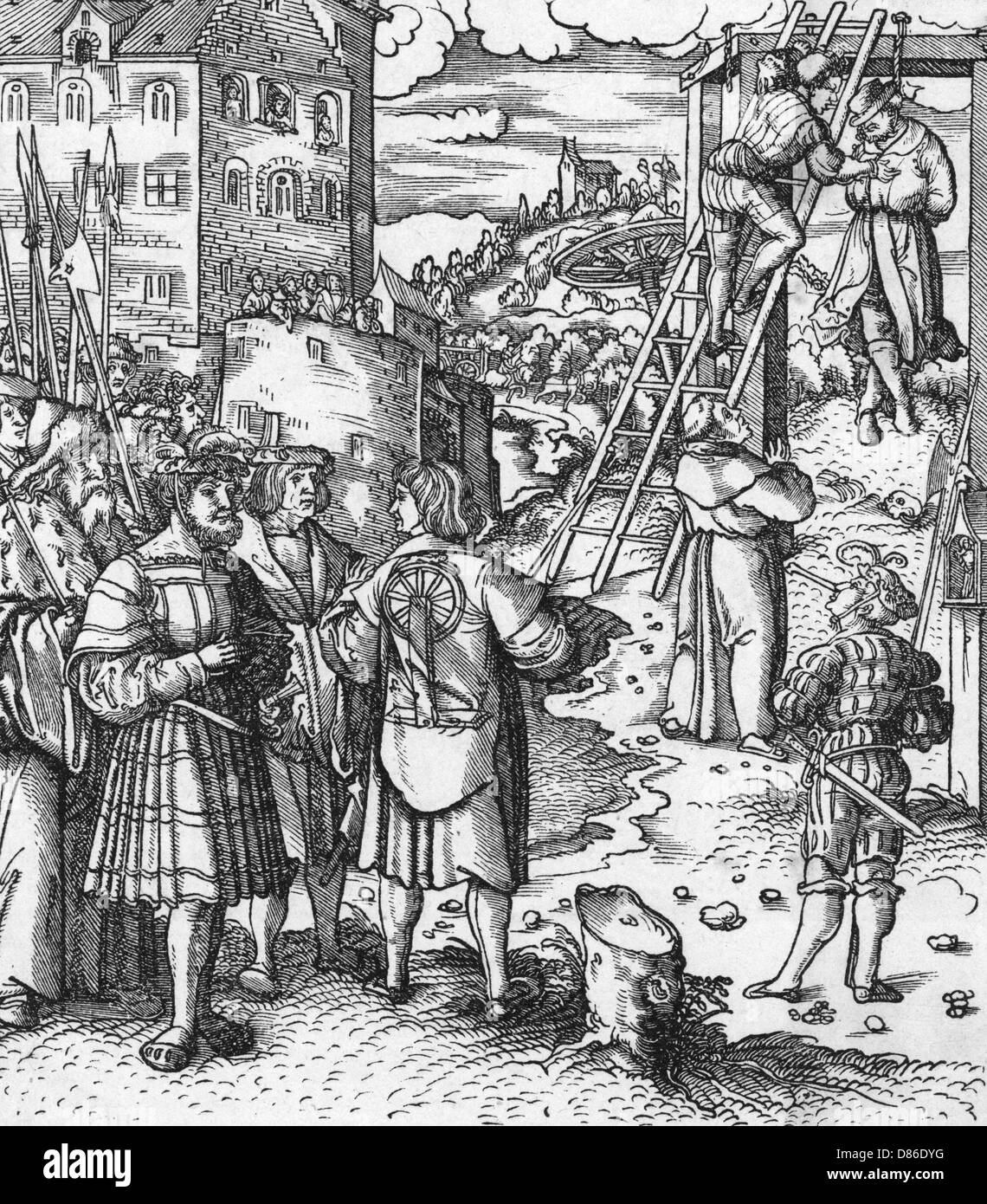 Hängen, 16.. Jahrhundert Stockfoto