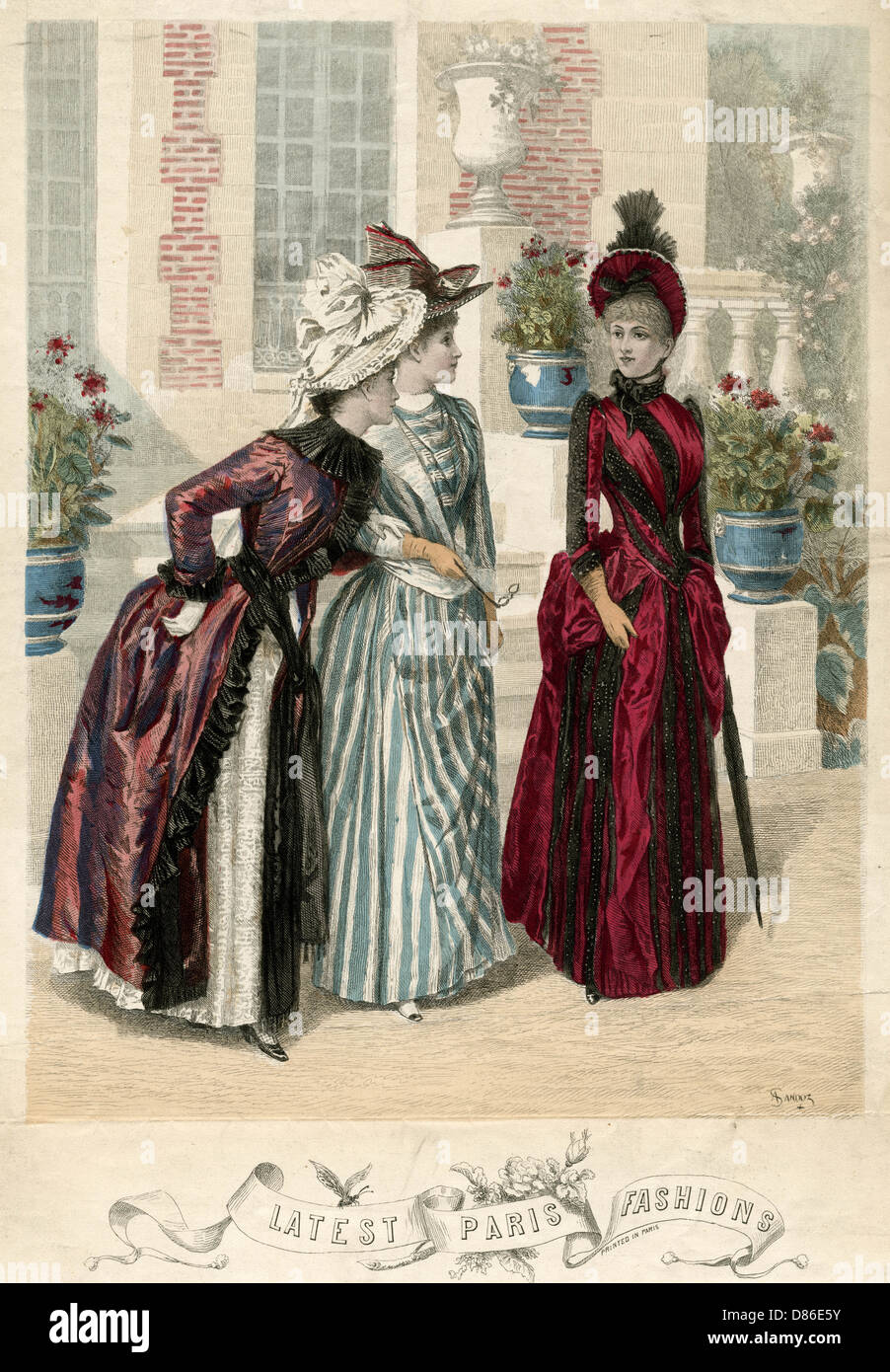 Neueste Mode in Paris 1888 Stockfoto